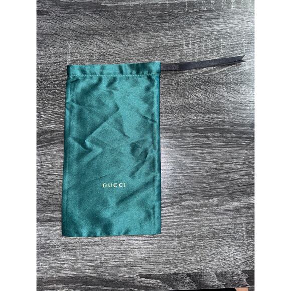 Authentic Gucci Pouch Sunglass Glasses Soft Case Teal Emerald Green Color - Picture 2 of 7